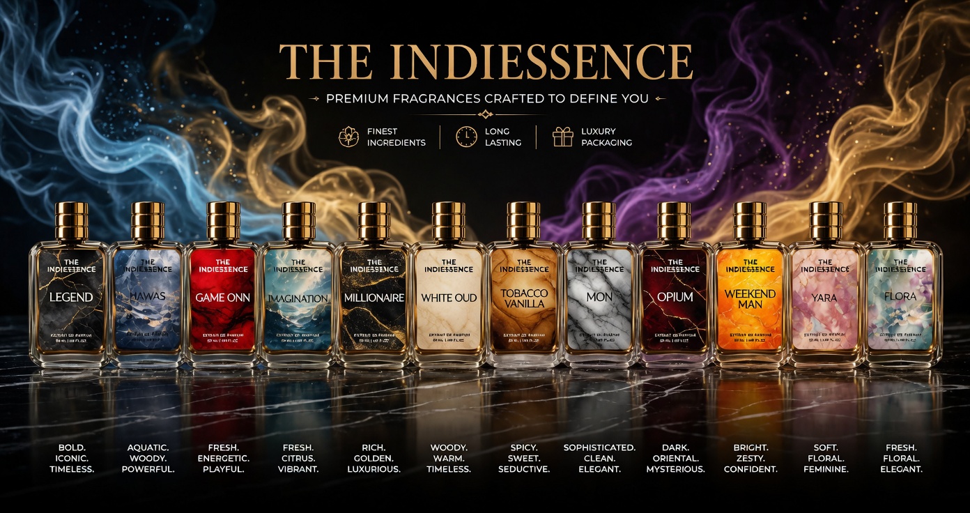 Luxury perfume collection by The Indiessence